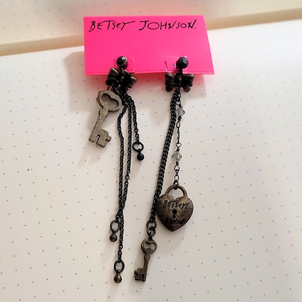 Betsey Johnson studded drop earrings